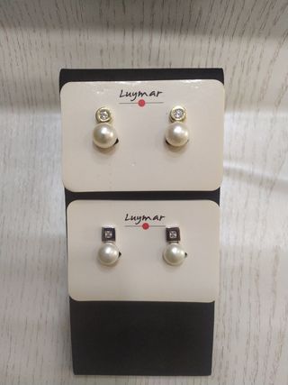 Pendientes clip Plata y perla