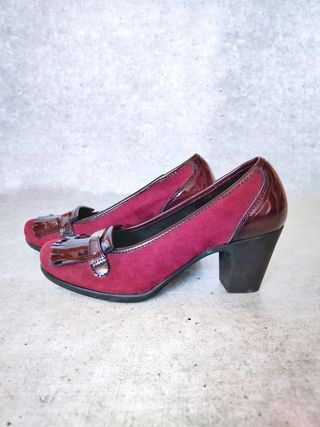 Zapato confort burdeos ante