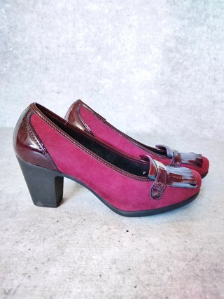 Zapato confort burdeos ante