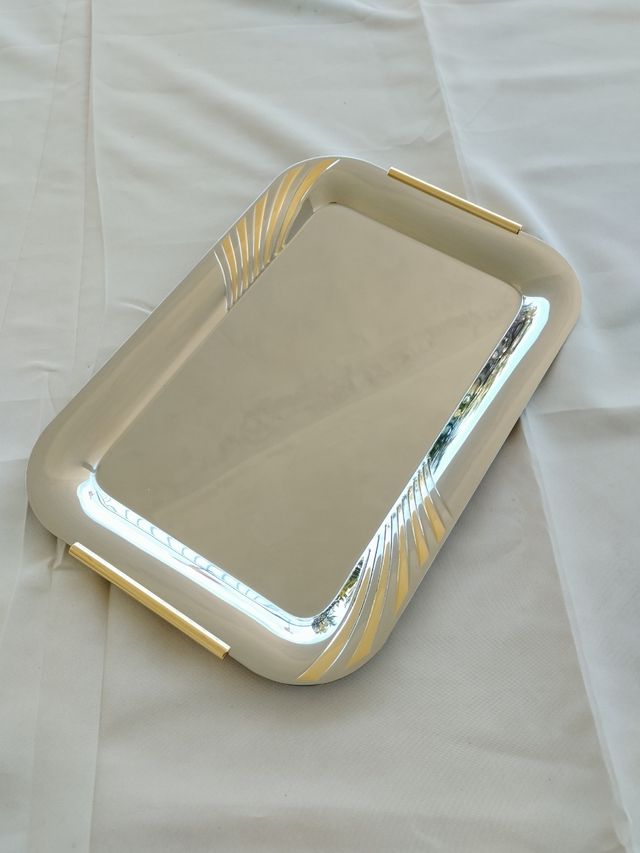 Vassoio Rettangolare con decorazione in oro