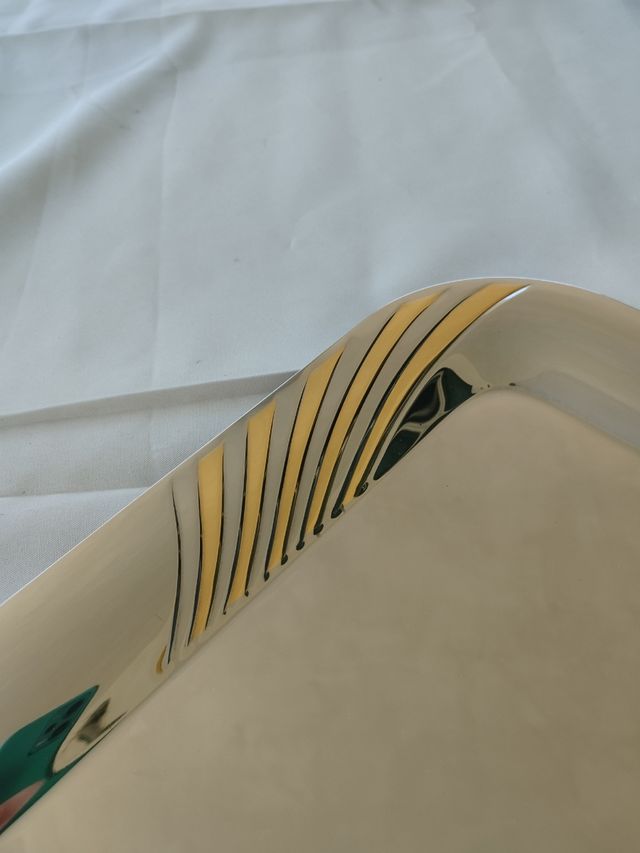 Vassoio Rettangolare con decorazione in oro