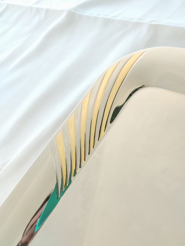 Vassoio Rettangolare con decorazione in oro