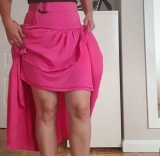 Falda midi rosa