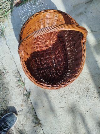 Cesto leñero mimbre