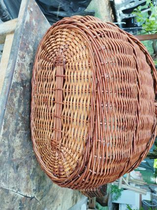 Cesto leñero mimbre