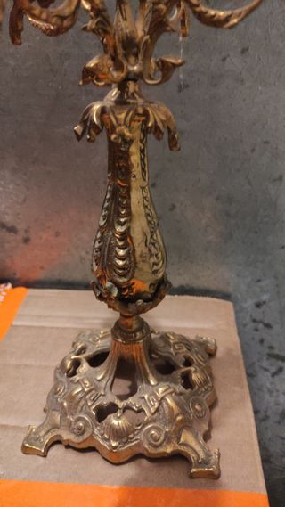 Reloj bronce+2 candelabros