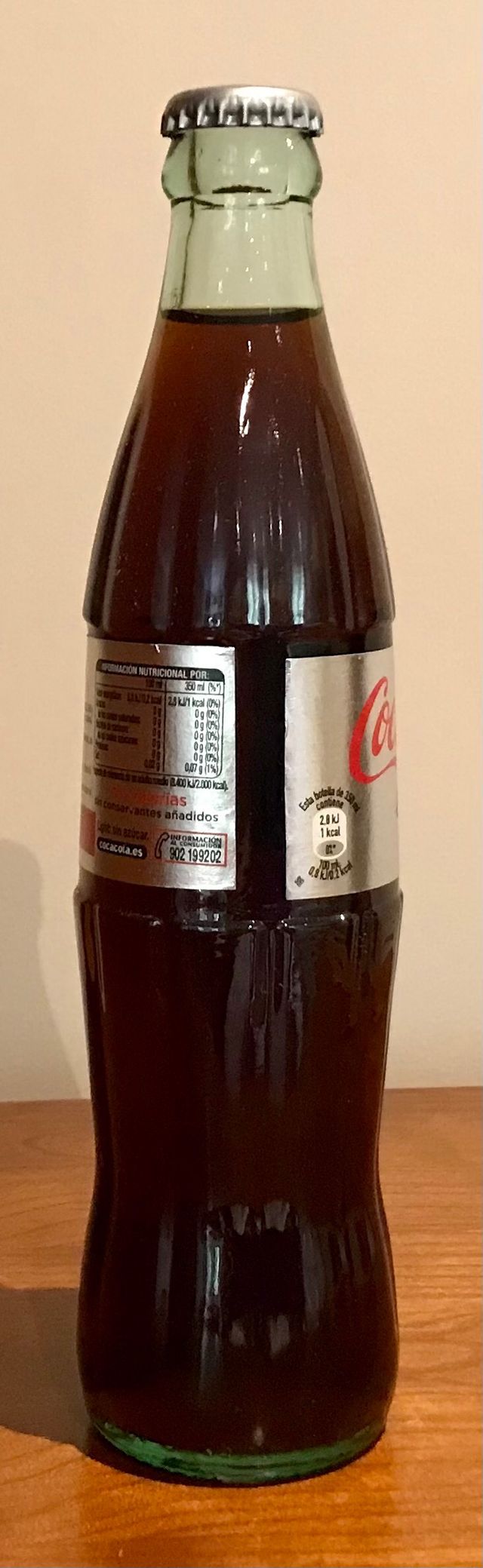 1 botella de Coca Cola Light, España, 350 ml