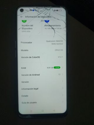 movil OPPO 128 Gb 4 de Ran