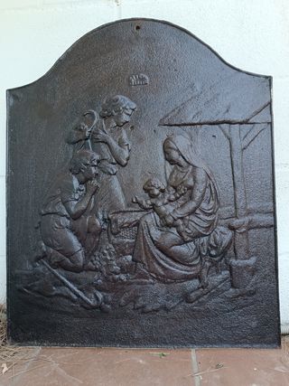 Reflector para chimenea antiguo de hierro