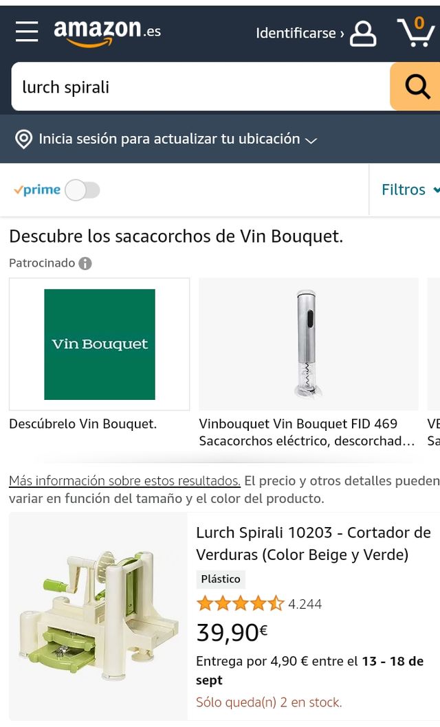 Cortador de verduras Lurch Spirali