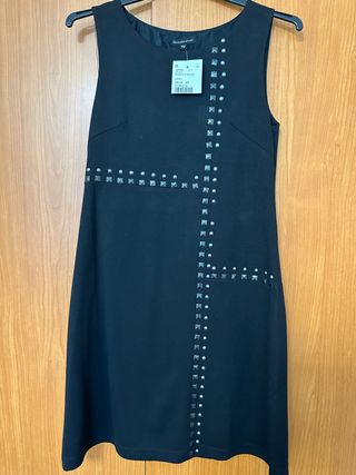 Conjunto vestido con chaqueta negro, talla 40
