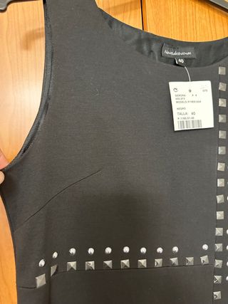 Conjunto vestido con chaqueta negro, talla 40