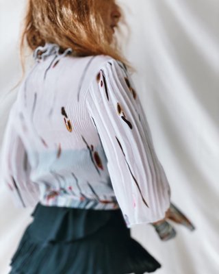 Blusa vintage plisada