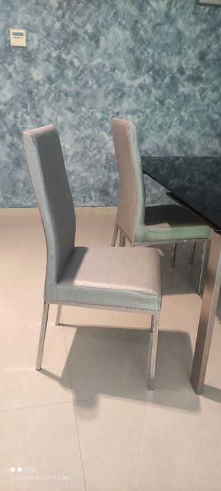 Mesa comedor cristal negro