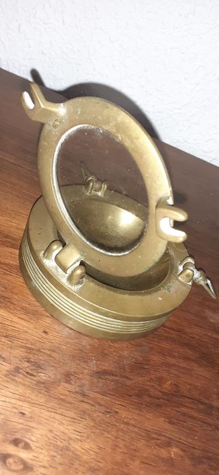 Bronce Ojo de Buey antiguo Figura náutica marinera