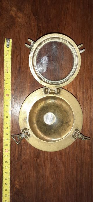 Bronce Ojo de Buey antiguo Figura náutica marinera