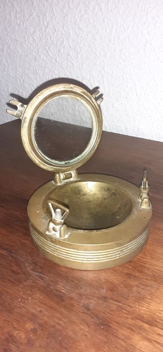 Bronce Ojo de Buey antiguo Figura náutica marinera