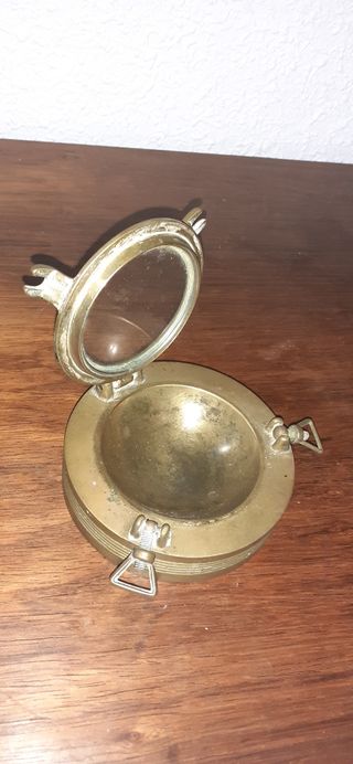 Bronce Ojo de Buey antiguo Figura náutica marinera