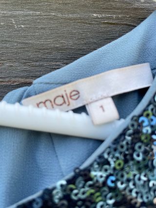 vestido de fiesta, de gasa y lentejuelas Maje