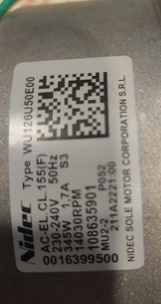 Motor lavadora zanussi lindo 100