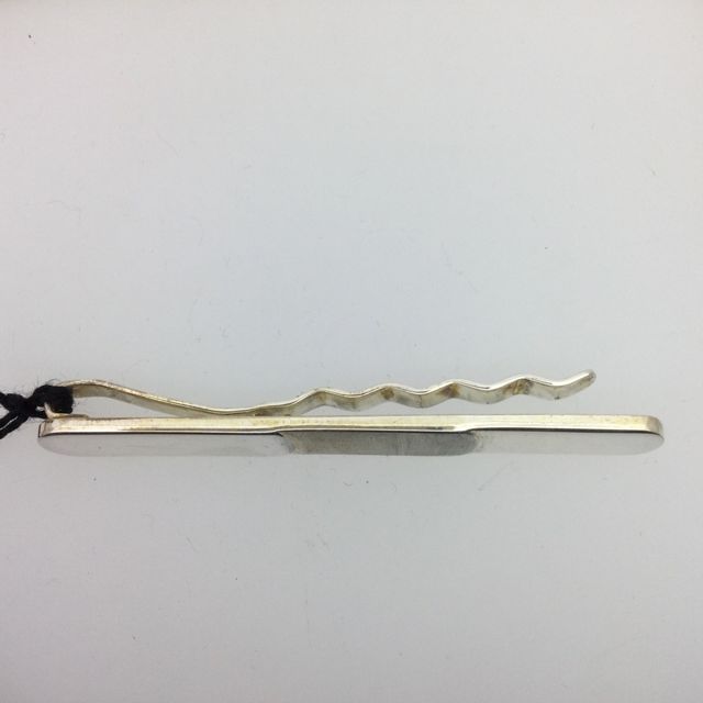 Clip de corbata de plata MATE/BRILLO nuevo