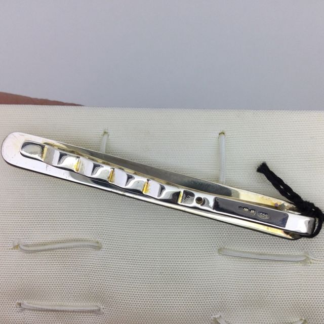 Clip de corbata de plata MATE/BRILLO nuevo