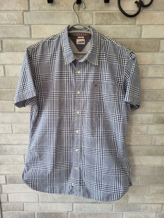 Camisa hombre cuadros manga corta XL