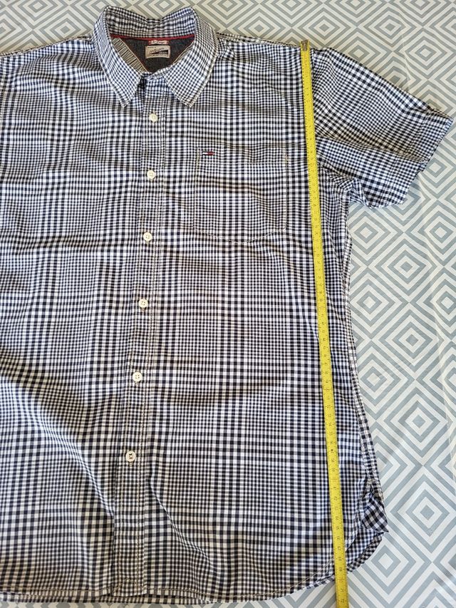 Camisa hombre cuadros manga corta XL