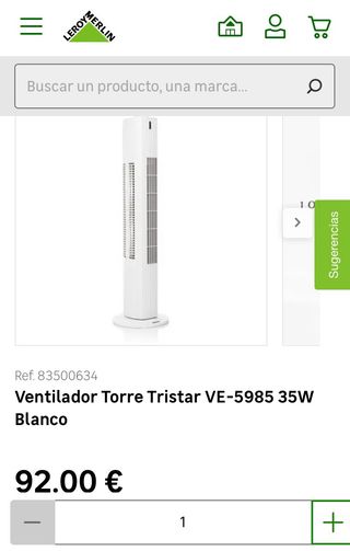 Ventilador torre Tristar NUEVO