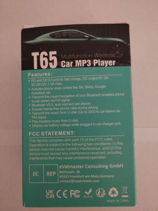 REPRODUCTOR BLUETOOTH PARA COCHE