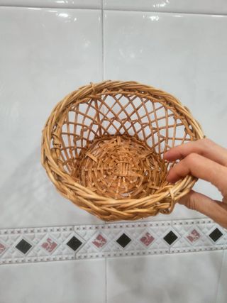 Frutero macetero cesta vaciabolsillos mimbre bambú