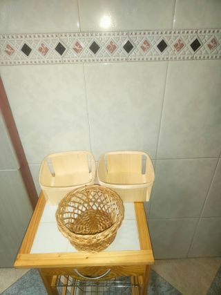 Frutero macetero cesta vaciabolsillos mimbre bambú