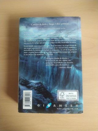 Libro Juego de Tronos Canción de Hielo y Fuego