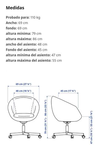 Silla preciosa única Ikea.Ajustable.Como nueva.