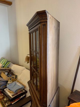 Vitrina inglesa de esquina vintage