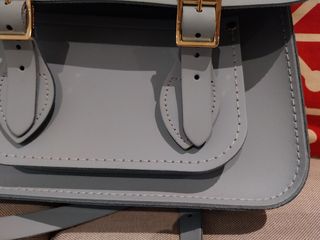 Bolso Satchel de cuero azul surf