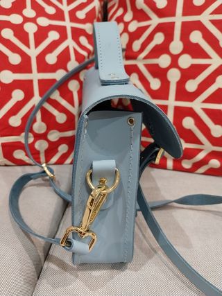 Bolso Satchel de cuero azul surf
