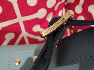 Bolso Satchel de cuero azul surf