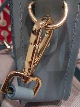 Bolso Satchel de cuero azul surf