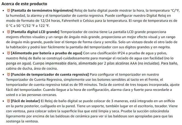 RELOJ DE BAÑO, DUCHA / IMPERMEABLE