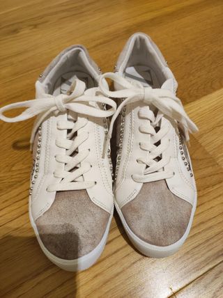 zapatillas bajas de polipiel y antelina