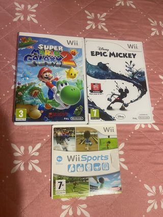 Wii + mandos + 3 juegos