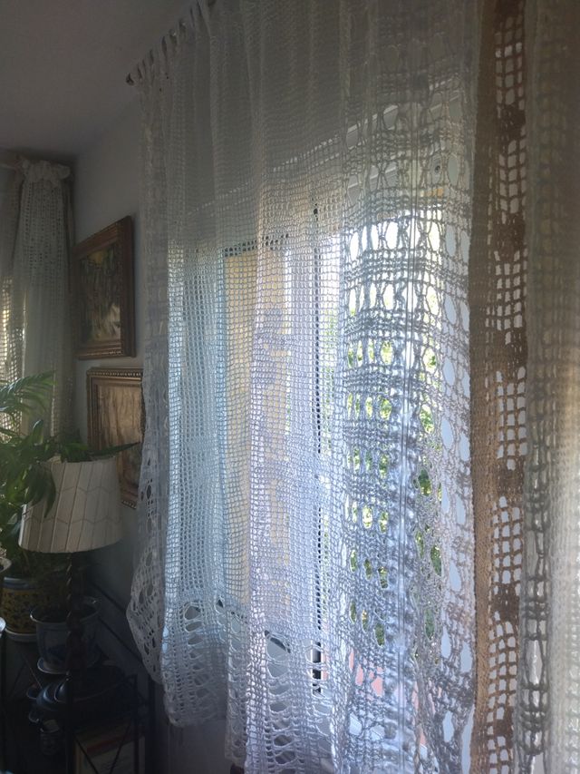 Cortina ganchillo a mano