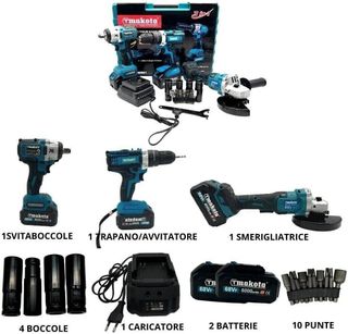 Kit 3 in 1 Trapano Avvitatore + Avvitatore a Impul