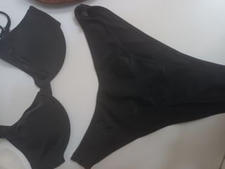 Bikini negro/naranja talla grande