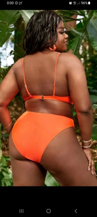 Bikini negro/naranja talla grande