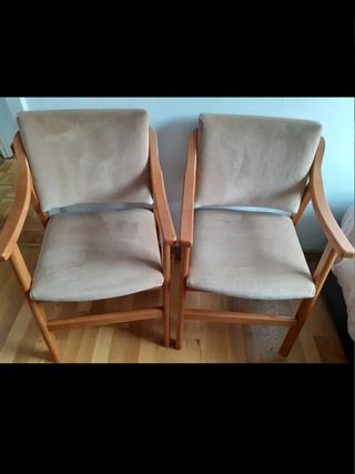 ⭐VENDO 2 SILLAS/SILLONES (MADERA-COJÍN-TAPIZ-TELA)