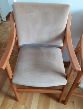 ⭐VENDO 2 SILLAS/SILLONES (MADERA-COJÍN-TAPIZ-TELA)