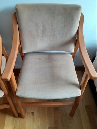 ⭐VENDO 2 SILLAS/SILLONES (MADERA-COJÍN-TAPIZ-TELA)