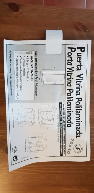 Puertas armario de cocina, acristaladas, nuevas